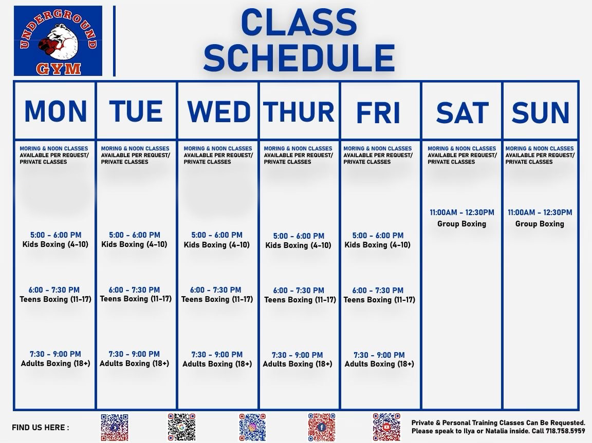 class schedule 2025